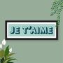 Framed Je T'aime Typography Print, thumbnail 3 of 10