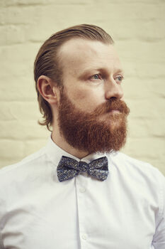 Mens Blue Ditzy Floral Ready Tied Adjustable Bow Tie, 2 of 12