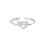 Sterling Silver Adjustable Heart Knot Ring, thumbnail 2 of 3