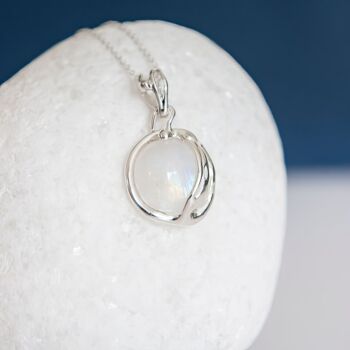 Molten Sterling Silver Moonstone Necklace, 2 of 12