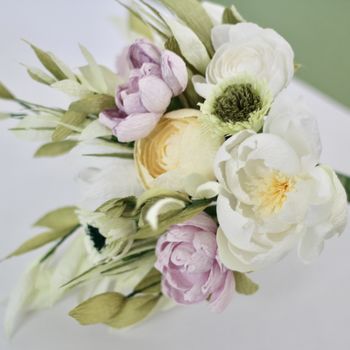 Dusky Green, Pink And Cream Bouquet, 2 of 4