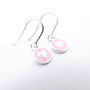 Mini Heart Enamel Hook Earrings Silver Or Gold Vermeil, thumbnail 3 of 7