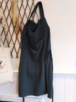 Linen Apron With Front Pocket, 5 of 6