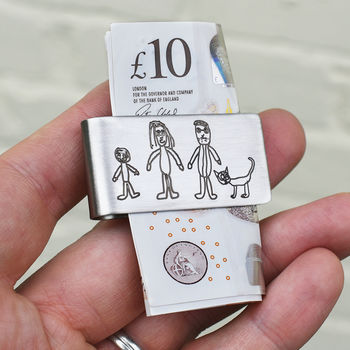 Money Clip Personalised With Childs Drawing Doodle, 2 of 3