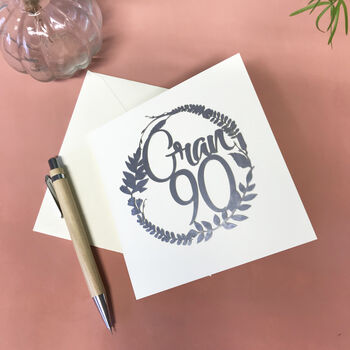 Personalised 90th Floral Birthday Papercut Card, 11 of 12