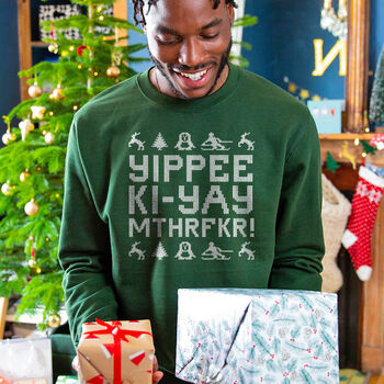 Yippee Ki Yay Men's Christmas Jumper Sweatshirt, 2 of 9