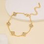 Cubic Zirconia Clover Bracelet In Gold, thumbnail 1 of 2