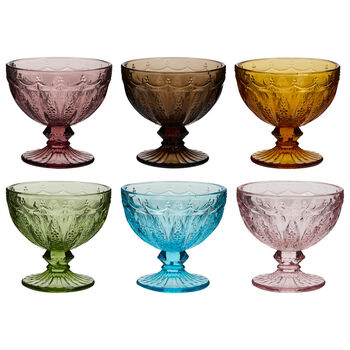 Set Of Six Roselle Footed Bowls, 2 of 5