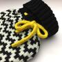 Charcoal And White Zig Zag Knitted Hot Water Bottle, thumbnail 4 of 4