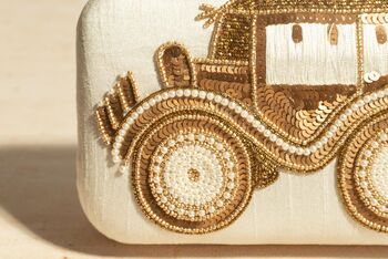 Cream Baraat Car Embroidered Clutch, 5 of 6