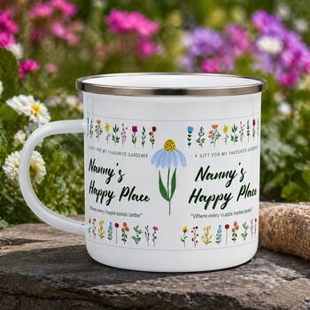 Personalised Gardener’s Happy Place Enamel Mug, 4 of 6