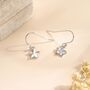 Sterling Silver Tiny Plumeria Flower Drop Hook Earrings, thumbnail 3 of 11