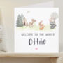 Personalised New Baby Greeting Card Woodland Animal, thumbnail 1 of 2