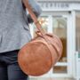 Faux Leather Barrel Bag With Personalised Luggage Tag, thumbnail 8 of 10