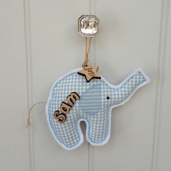 Baby Girls Boys Lucky Elephant Door Hanger, 3 of 4