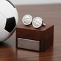 Personalised Football Leather Cufflinks, thumbnail 1 of 10