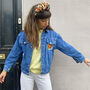 Summer Bouquet Vintage Tapestry Upcycled Denim Jacket, thumbnail 2 of 4