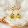Emerald Gold Plated Silver Antique Style Drop Earrings, thumbnail 10 of 12
