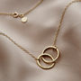 Personalised 9ct Gold Medium Double Hoop Names Necklace, thumbnail 6 of 8