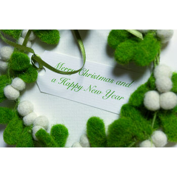 Mistletoe Wreath Luxury Christmas Card, 6 of 9