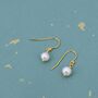 Sterling Silver Irregular Shaped Round Pearl Earrings, thumbnail 3 of 12