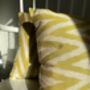 Yellow And Cream Zigzag Silk Ikat Cushion, thumbnail 7 of 8