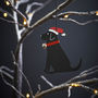 Black Labrador Dog Christmas Tree Decoration, thumbnail 1 of 4