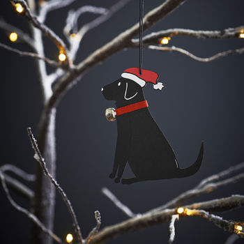 Black Labrador Dog Christmas Decoration Personalisation Available, 5 of 5