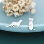Mismatched Sterling Silver Cute Weasel Stud Earrings, Asymmetric Ferret Earrings, thumbnail 1 of 11
