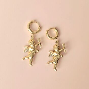 Cherub Angel Huggie Earrings, 2 of 4