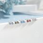 Tiny Droplet Cz Stud Earrings In Sterling Silver, thumbnail 1 of 12
