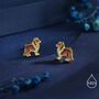 Sterling Silver Enamel Collie Dog Stud Earrings, thumbnail 6 of 12