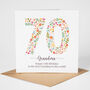 Floral Fun Personalised 70th Birthday Card, thumbnail 5 of 5