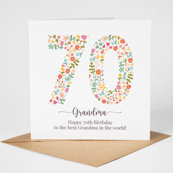 Floral Fun Personalised 70th Birthday Card, 5 of 5