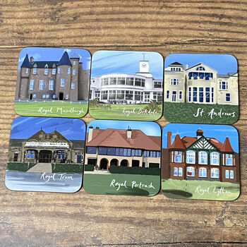 Set Of Four British Open Golf Club Coasters, 6 of 12