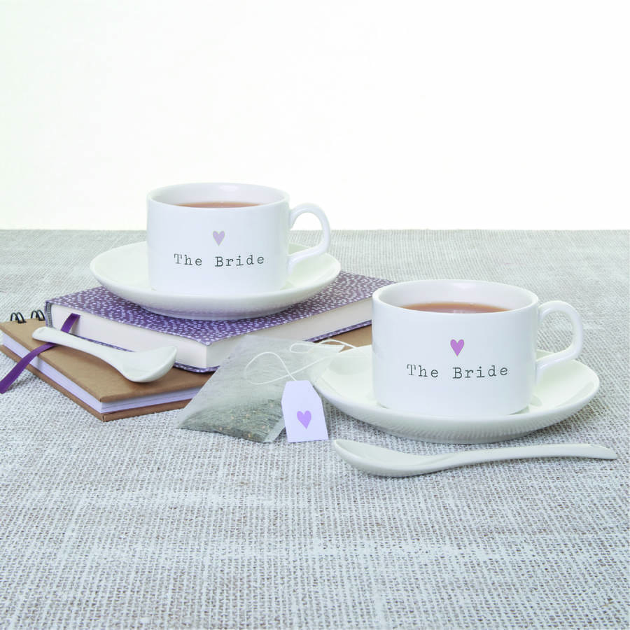 the bride teacup and saucer wedding gift by slice of pie designs