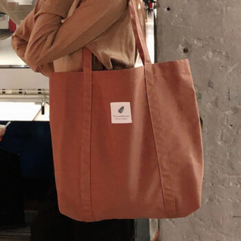 Brown Extra Large Canvas Shopping Tote Bags For Summer, 2 of 5