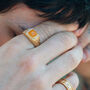 Gold Plated Orange Gemstone Ring For Men, thumbnail 7 of 12