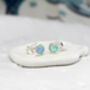 Blue Opal Heart Stud Earrings, thumbnail 1 of 4