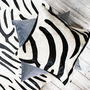 Zebra Print Natural Cowhide Cushion Cover, thumbnail 1 of 6