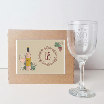 Personalised 18th Birthday Engraved Wine Glass Gift, 9 of 10