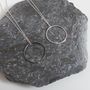 Circle Hammered Sterling Silver Necklace, thumbnail 6 of 6