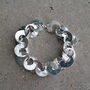 Heavy Hammered Silver Air O Link Bracelet, thumbnail 1 of 4