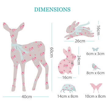 Baby Deer And Friends Fabric Wall Sticker, 3 of 4