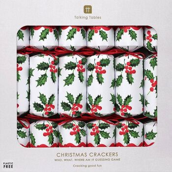 Holly White Christmas Crackers, 2 of 3