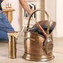 Antique Brass Coal Scuttle With Shovel And Matches, thumbnail 8 of 9