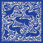 William De Morgan Fantastic Ducks Ivory And Electric Blue Luxury Silk Scarf, thumbnail 5 of 5