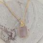 'The Rectangle' Rose Quartz Gold Plated Necklace, thumbnail 1 of 7