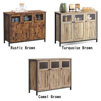 Sideboard With Glass Doors And Steel Frame, 7 of 7