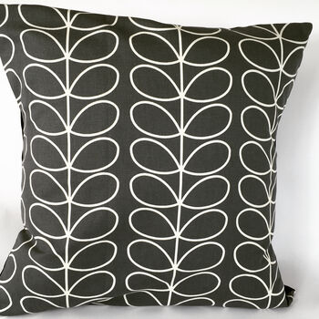 Orla Keily Grey Linear Stem Cushion Cover, 4 of 6